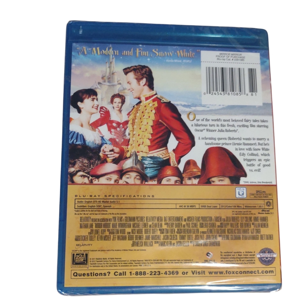Mirror Mirror Blu Ray Julia Roberts Lily Collins - Picture 2 of 2